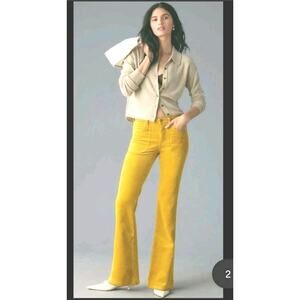 Anthro Pilcro Jeans Size 27 The Iconic Golden Yellow Flare Curduroy Pants